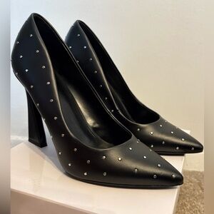 Nine West Trial Women's Rhinestone Studded Black Dress Pumps Heels Size 9